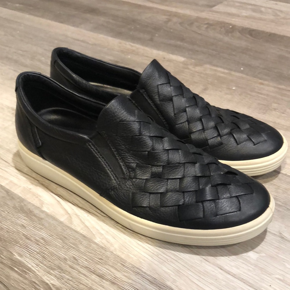 Ecco woven Leather Slip-On Shoes